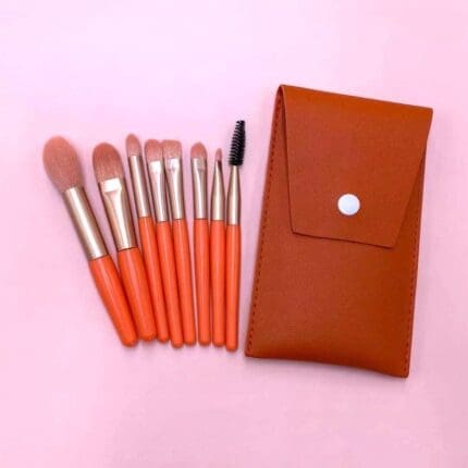 mini set portabil 8 pensule pentru machiaj flippy super soft makeup profesional incepatori maner erg 65533a1d21284