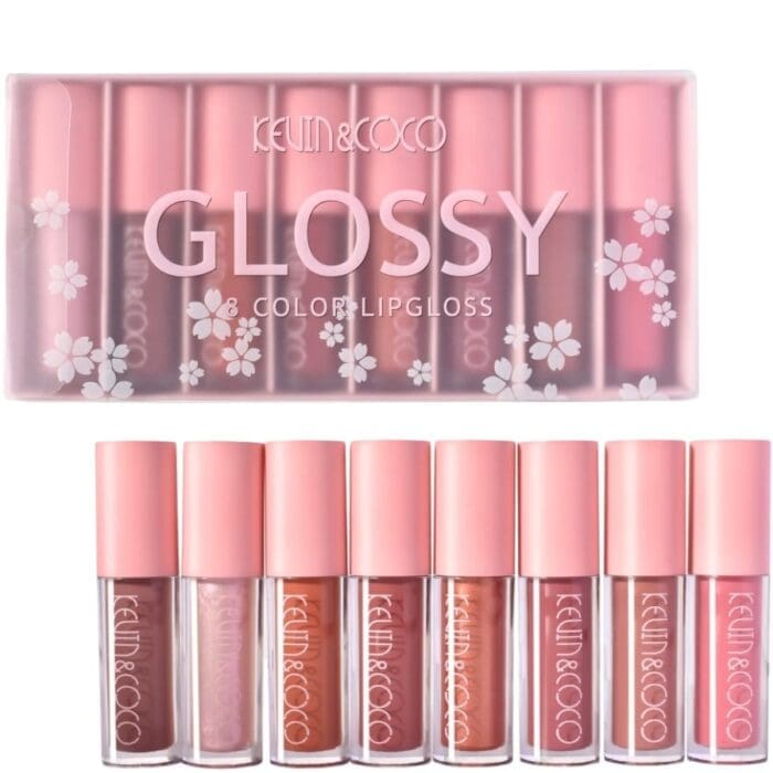 set 8 lip gloss nunate rose nude glosy cutie dreptunghiulara 8 3 x 17 5 x 2 7 cm 181 5 g multicolor main 6523f0985cd8e